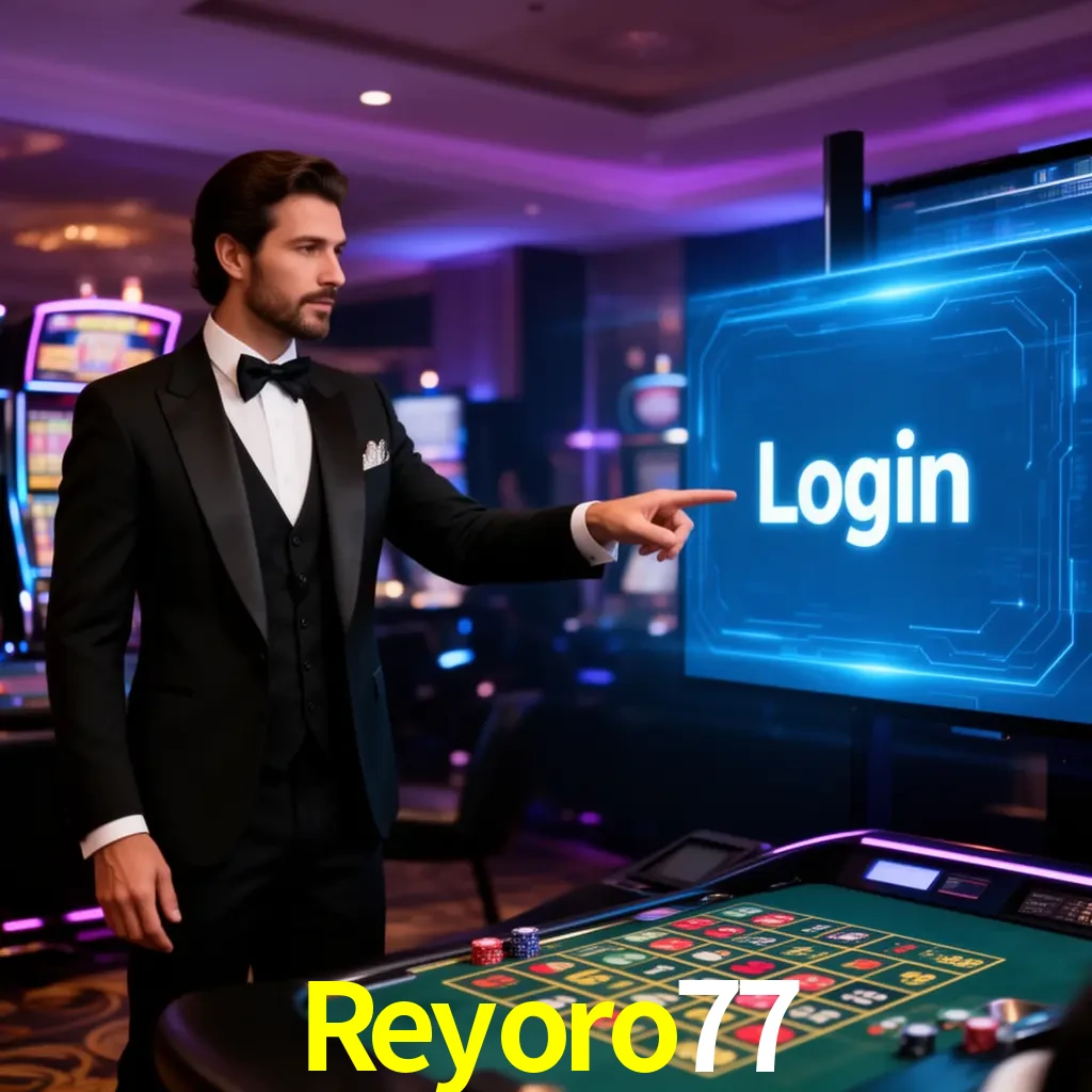 Reyoro77 Login - OTP, cuenta y soporte Pantalla Reyoro77 Login con OTP, contraseña, cuenta segura y soporte móvil