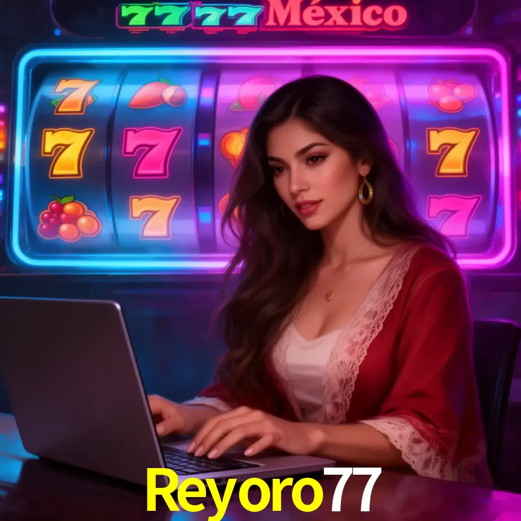Reyoro77 Slots - tragamonedas, RTP y control Tragamonedas Reyoro77 con símbolos, saldo móvil y reglas de apuesta visibles
